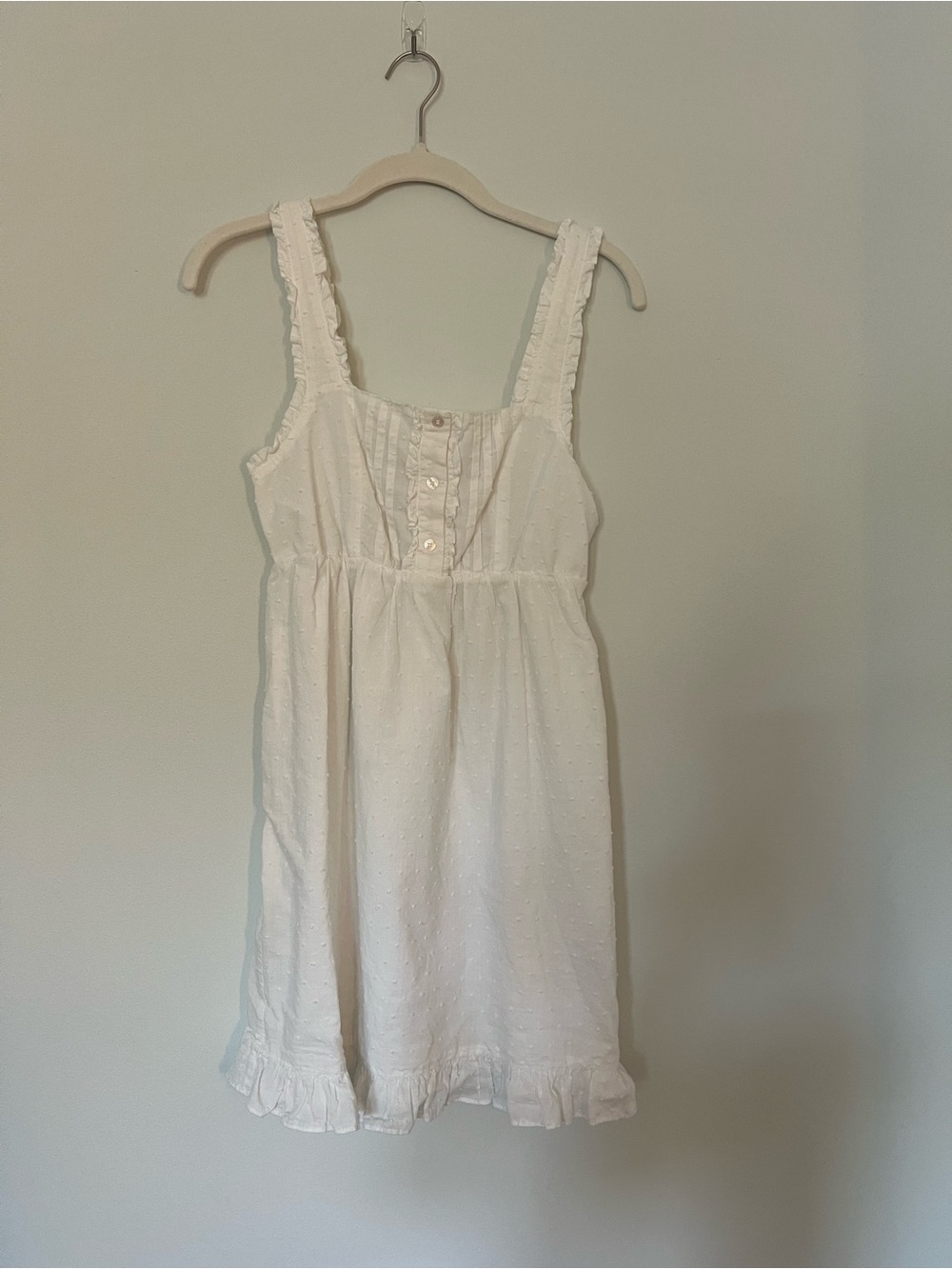 Abound Cream Ruffle-Trim with Button Front Dress